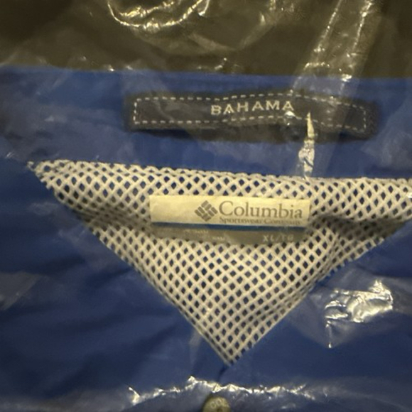 Navy Columbia Men's Bahama II Short Sleeve Shirt X-Large New - Picture 2 of 4